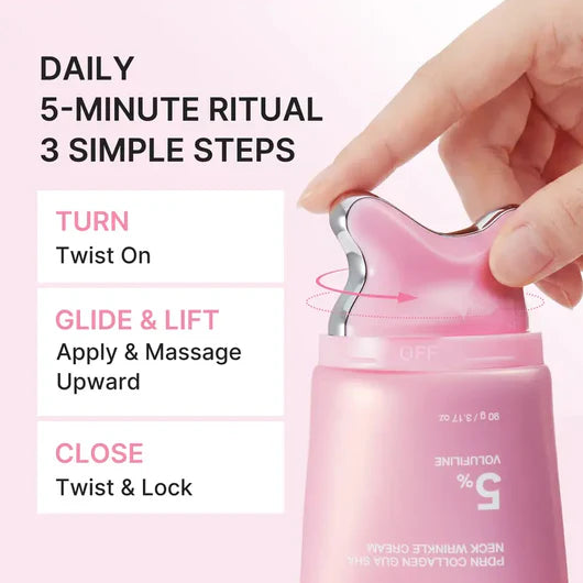 Nuvessie Collagen Gua Sha Neck Wrinkle Cream A 5-Minute Gua Sha Ritual for a Firmer, Smoother Neck