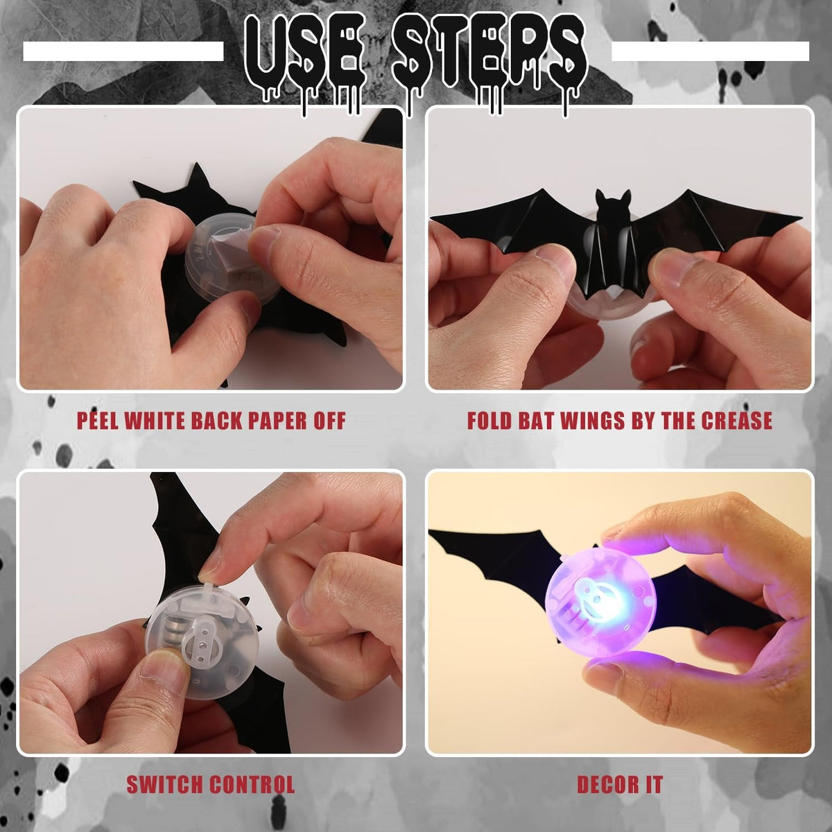✨🎃2026 Halloween Early Sale🦇3D Bat Light Decoration Set