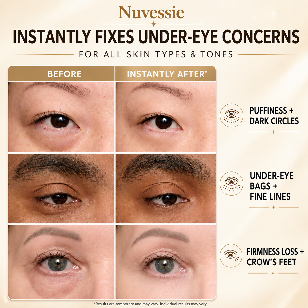 Nuvessie Instant Face Tightener – Visible Smoothing in 60 Seconds, Progressive Results in 18 Days