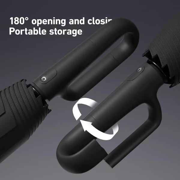 Portable Automatic Folding Umbrella, Windproof Waterproof with Loop Buckle