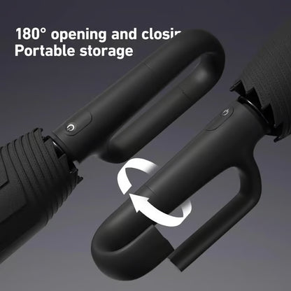 Portable Automatic Folding Umbrella, Windproof Waterproof with Loop Buckle