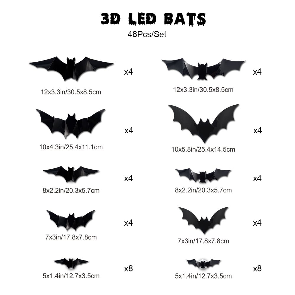 ✨🎃2026 Halloween Early Sale🦇3D Bat Light Decoration Set