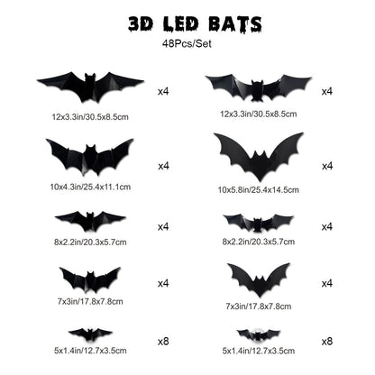 ✨🎃2026 Halloween Early Sale🦇3D Bat Light Decoration Set