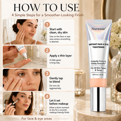 Nuvessie Instant Face Tightener – Visible Smoothing in 60 Seconds, Progressive Results in 18 Days