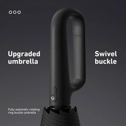 Portable Automatic Folding Umbrella, Windproof Waterproof with Loop Buckle