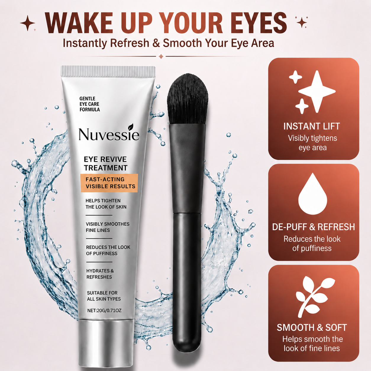 Nuvessie Instant Eye Tightener – Visible Smoothing in 90 Seconds