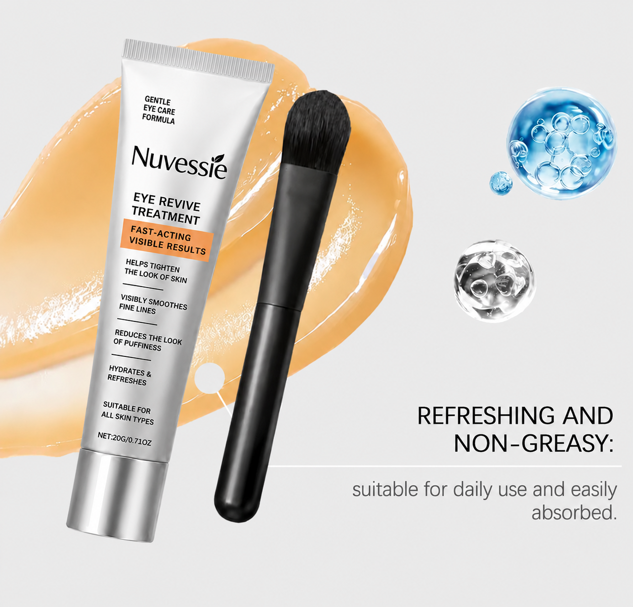 Nuvessie Instant Eye Tightener – Visible Smoothing in 90 Seconds
