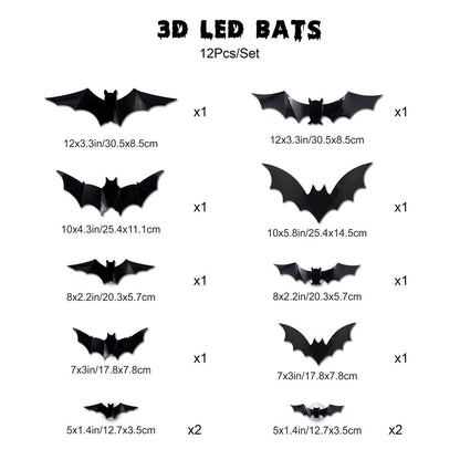 ✨🎃2026 Halloween Early Sale🦇3D Bat Light Decoration Set