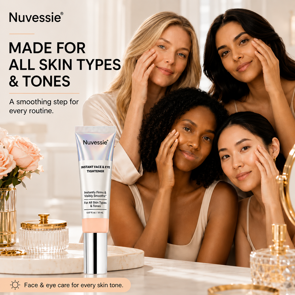 Nuvessie Instant Face Tightener – Visible Smoothing in 60 Seconds, Progressive Results in 18 Days