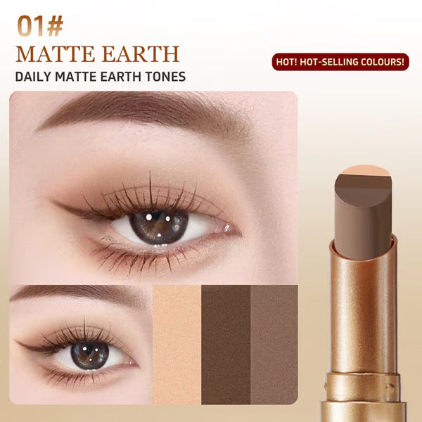 3 Color Eyeshadow Stick Pen Pearlescent Glitter Waterproof Eyeshadow Pen Gradient Eyeshadow Stick High Pigment Long Lasting
