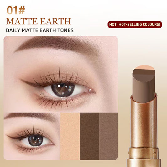 3 Color Eyeshadow Stick Pen Pearlescent Glitter Waterproof Eyeshadow Pen Gradient Eyeshadow Stick High Pigment Long Lasting