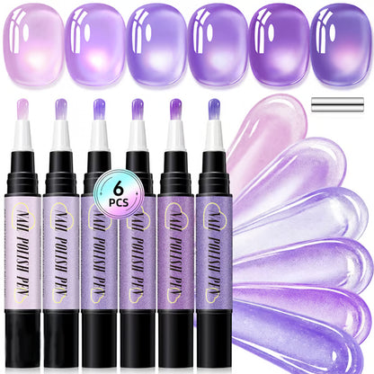 💅 6PCS One-Step Gel Nail Art Pen Set – Salon Beauty at Home