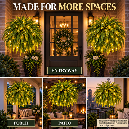 💥 50% OFF  Glowing Boston Ferns with Lights✨ Zero Watering & Maintenance💛