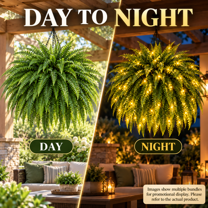 💥 50% OFF  Glowing Boston Ferns with Lights✨ Zero Watering & Maintenance💛