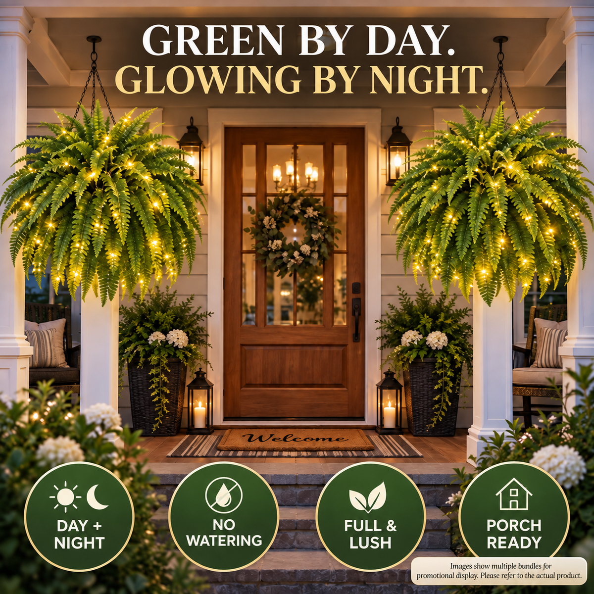 💥 50% OFF  Glowing Boston Ferns with Lights✨ Zero Watering & Maintenance💛
